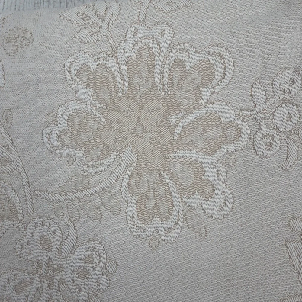Pereira Da Cunha Shower Curtain Beige Floral Matelasse Portugal 100% Cotton
